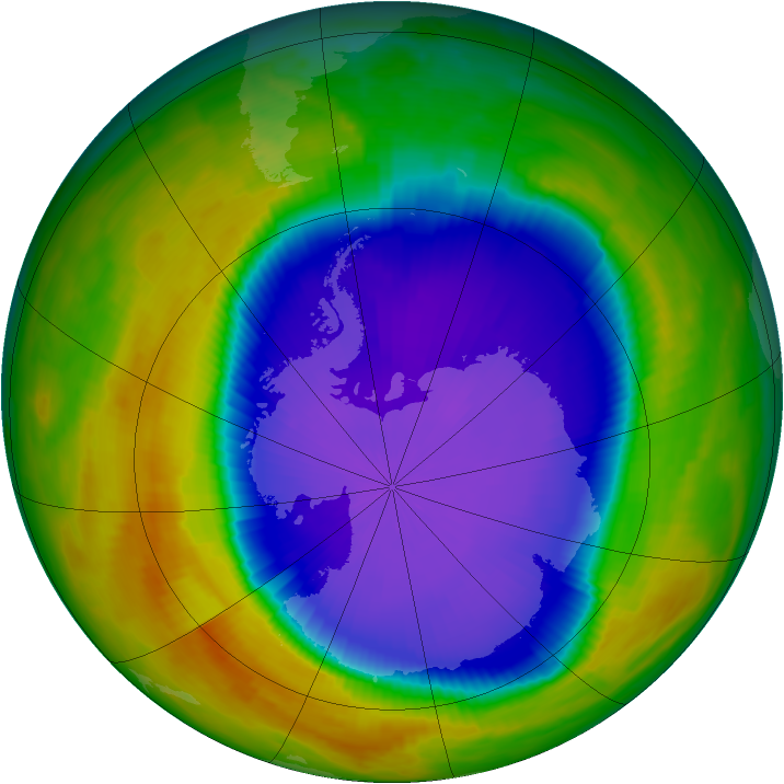 Antarctic ozone map for 04 October 1996